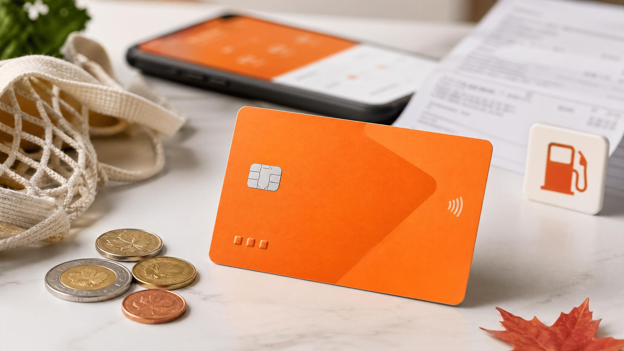 Tangerine style cash back credit card with Canadian everyday spending items